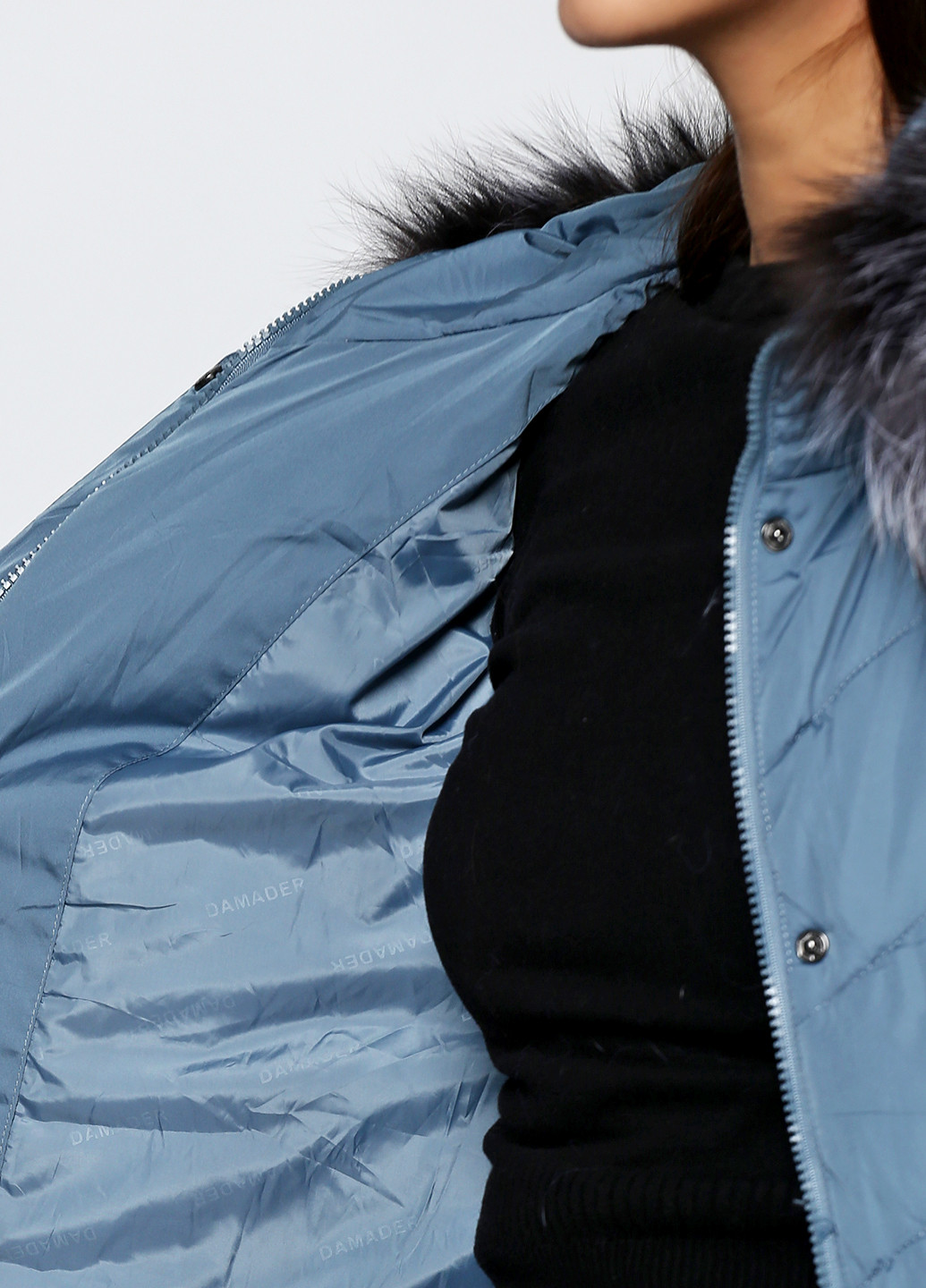 Светло-синяя зимняя куртка Damader