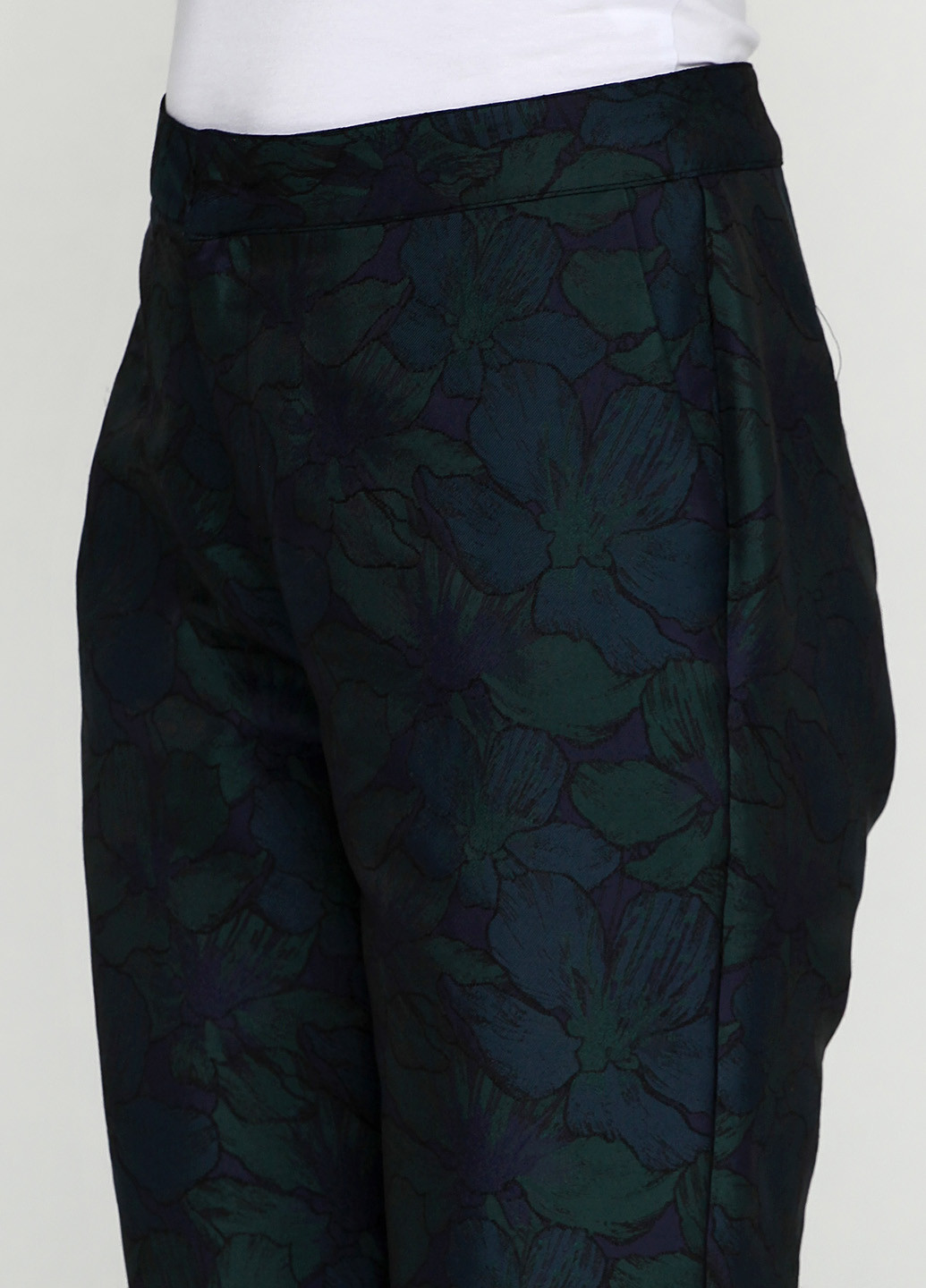 Костюм (жакет, брюки) Friendtex брючный цветочный темно-зелёный кэжуал