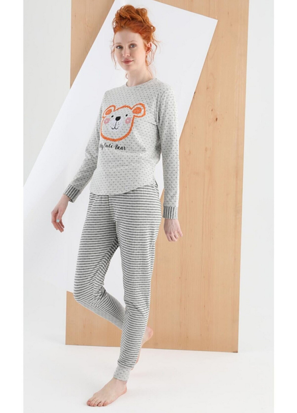 Сіра піжама жіноча утеплена Sevim