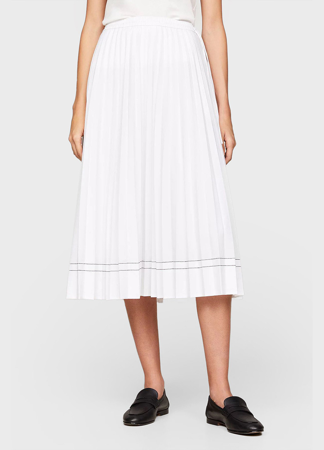 Белая кэжуал однотонная юбка Tommy Hilfiger плиссе