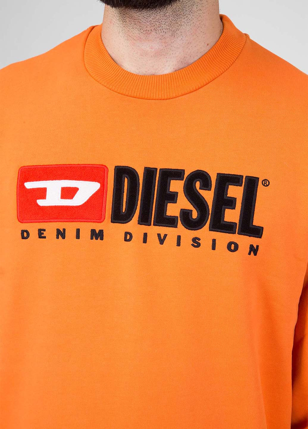 Свитшот Diesel - Прямой крой надпись оранжевый кэжуал хлопок - (183864994)