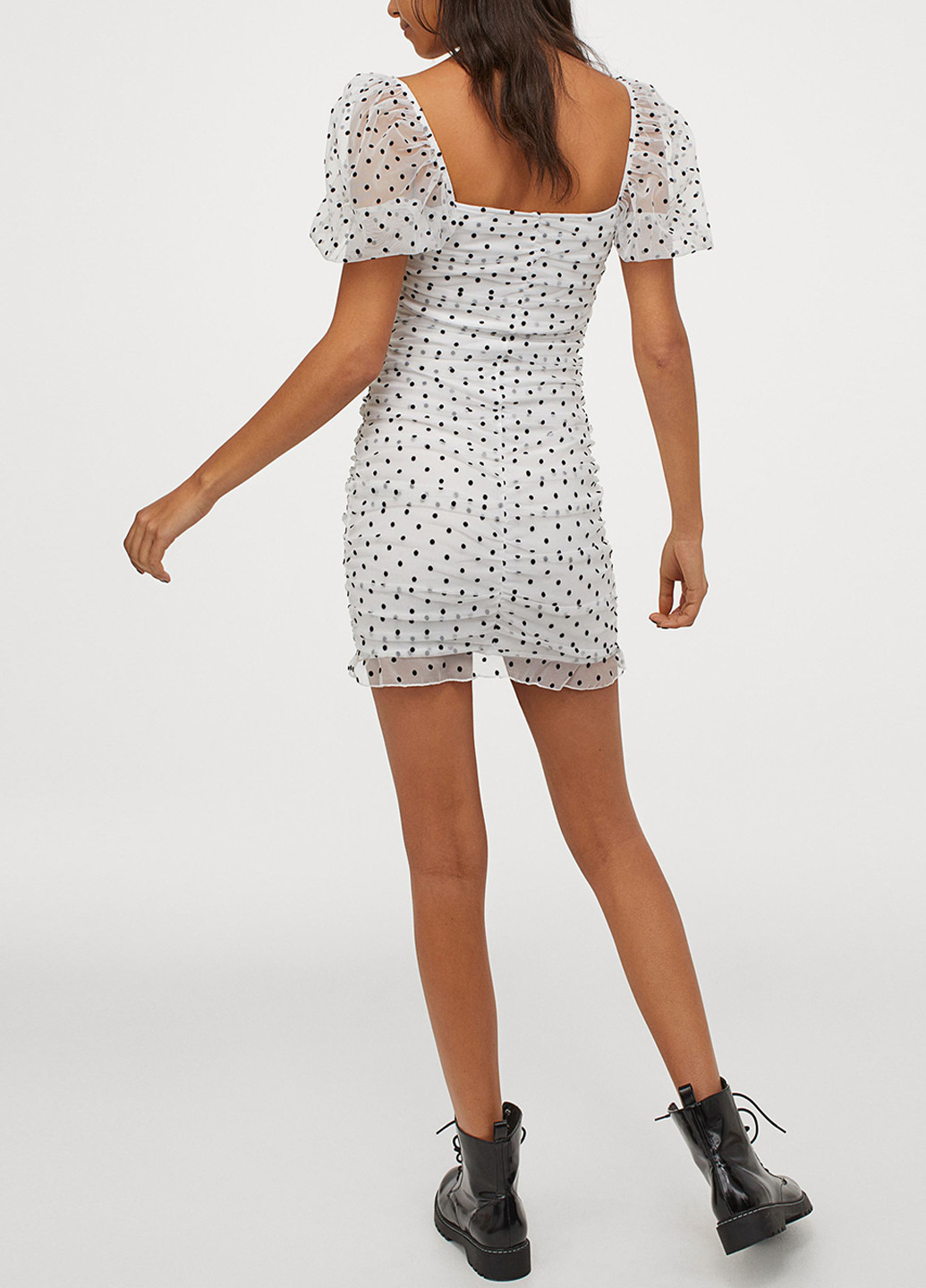 Білий кежуал плаття, сукня H&M в горошок