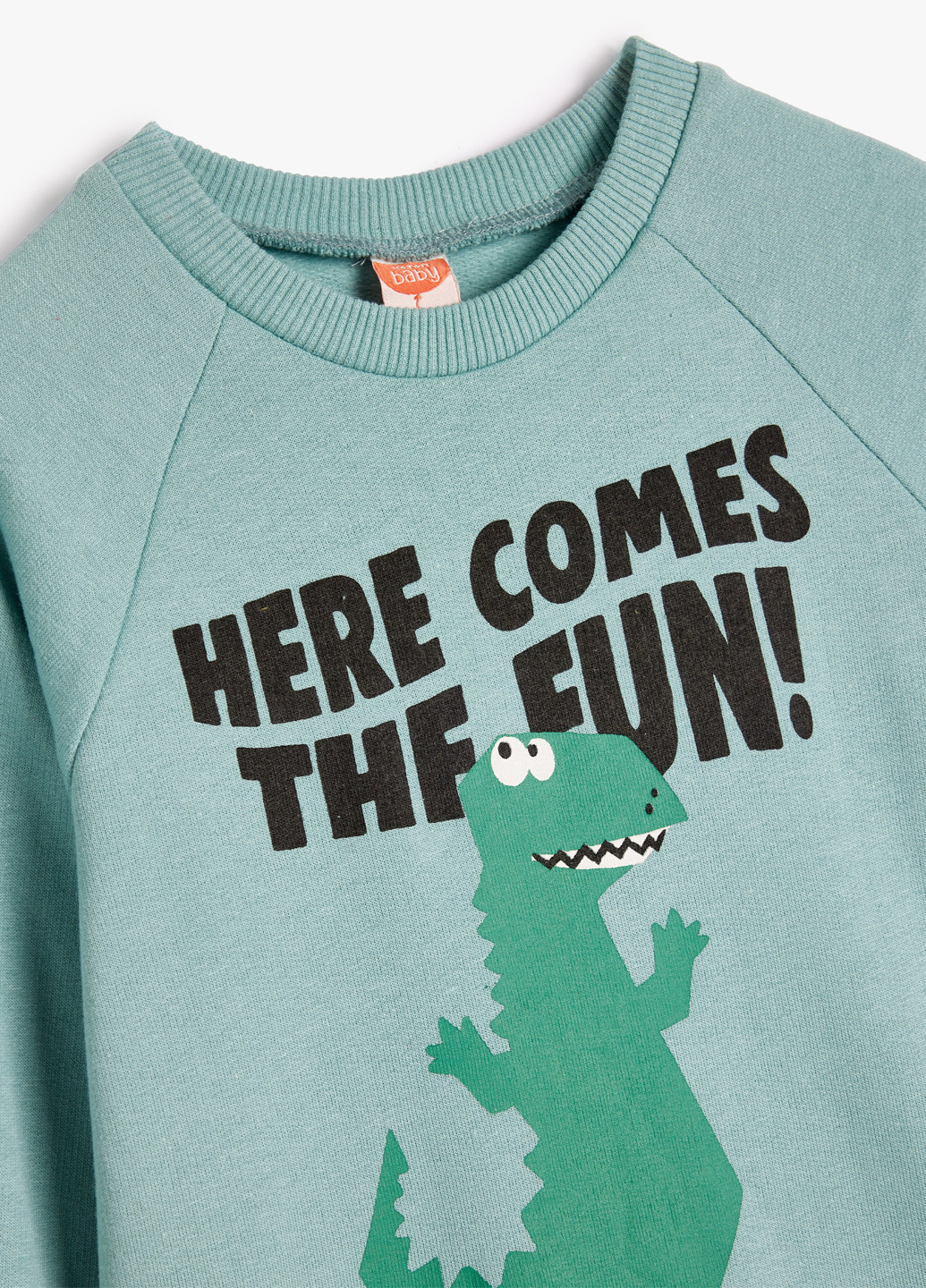 KOTON світшот динозавр м'ятний кежуал бавовна, трикотаж