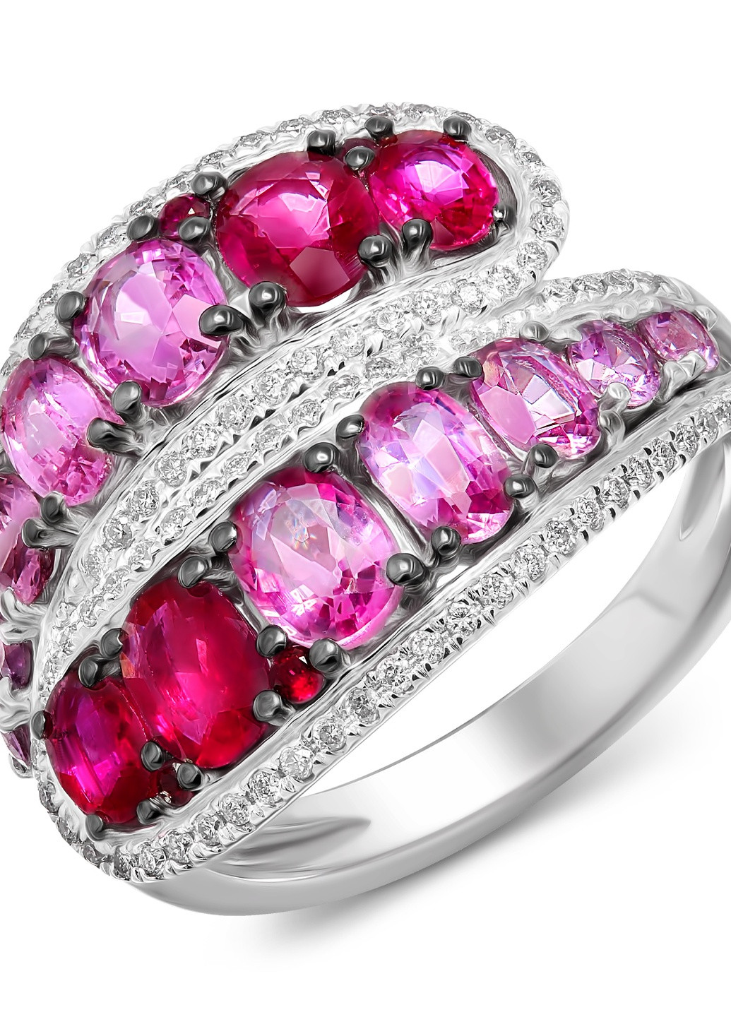Кольцо с бриллиантами, рубинами и розовыми сапфирами Гвен Zarina (254252226)