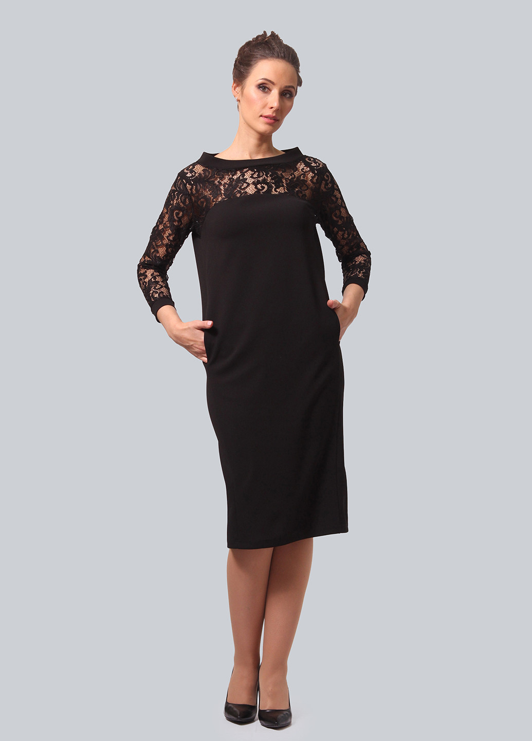 Черное кэжуал платье футляр Alika Kruss однотонное