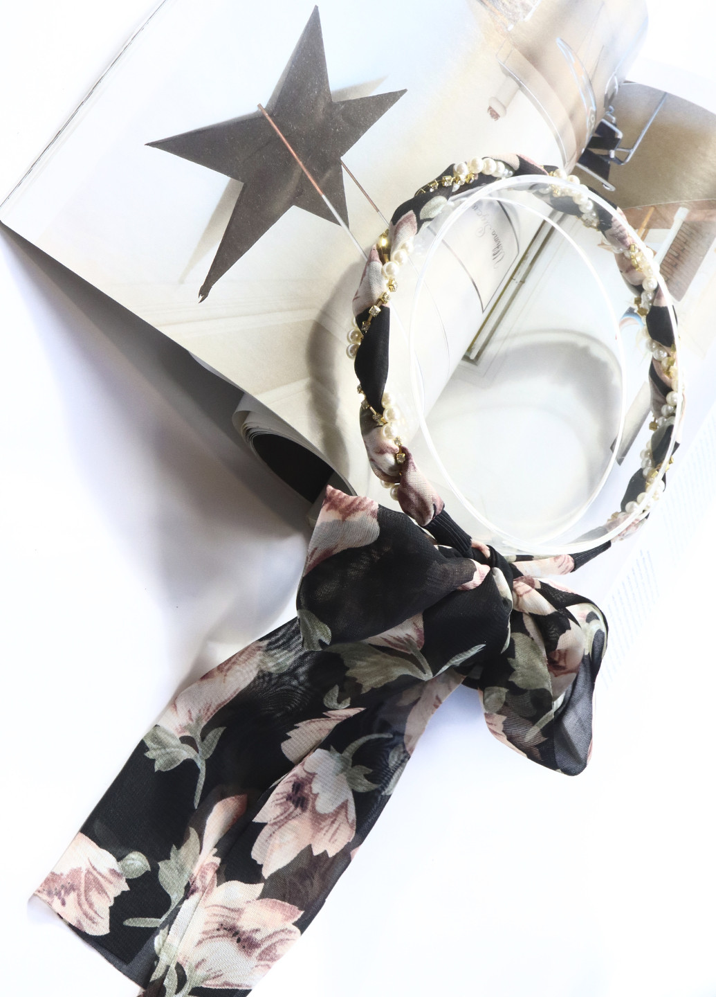 Повязка для волос Анна Ясеницкая "Весенний настрой" в темных оттенках Анна Ясеницька Довжина пов'язки 120 см, частина з декором довжина 35 см, ширина 2 см. (254583575)