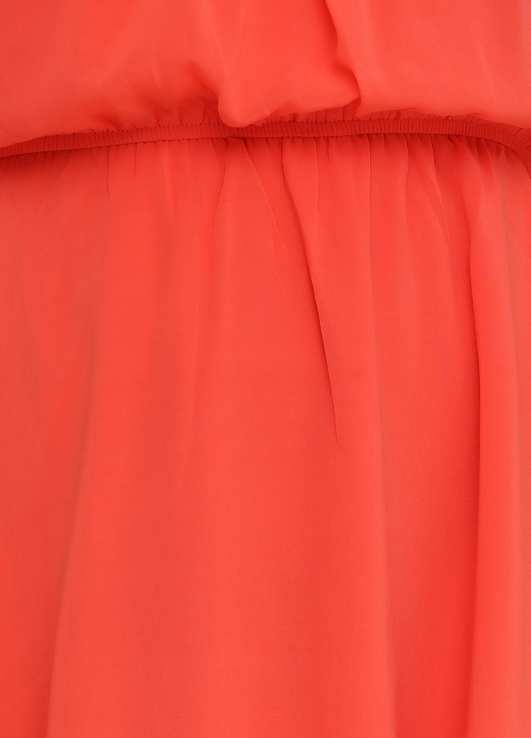 Коралловое кэжуал платье с открытыми плечами In Style однотонное