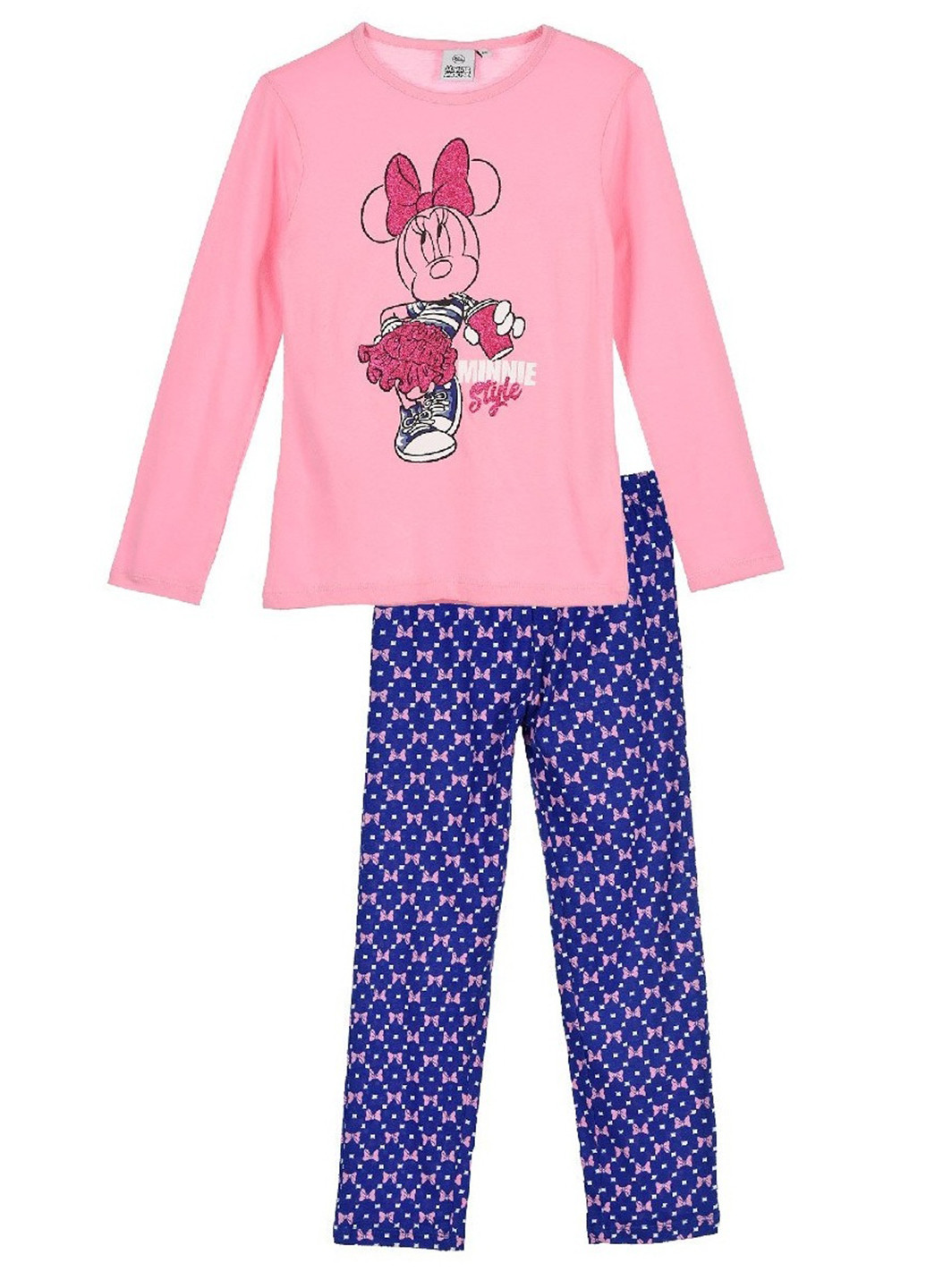 Розовая всесезон пижама (лонгслив, брюки) лонгслив + брюки Disney