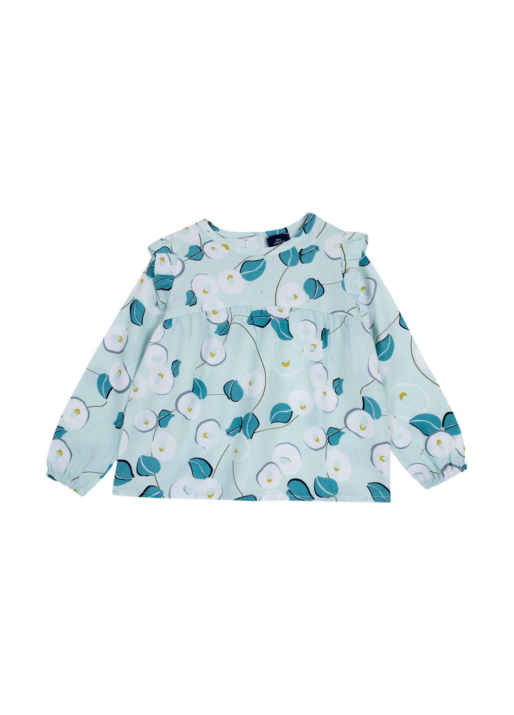 Бирюзовая с рисунком блузка Chicco демисезонная