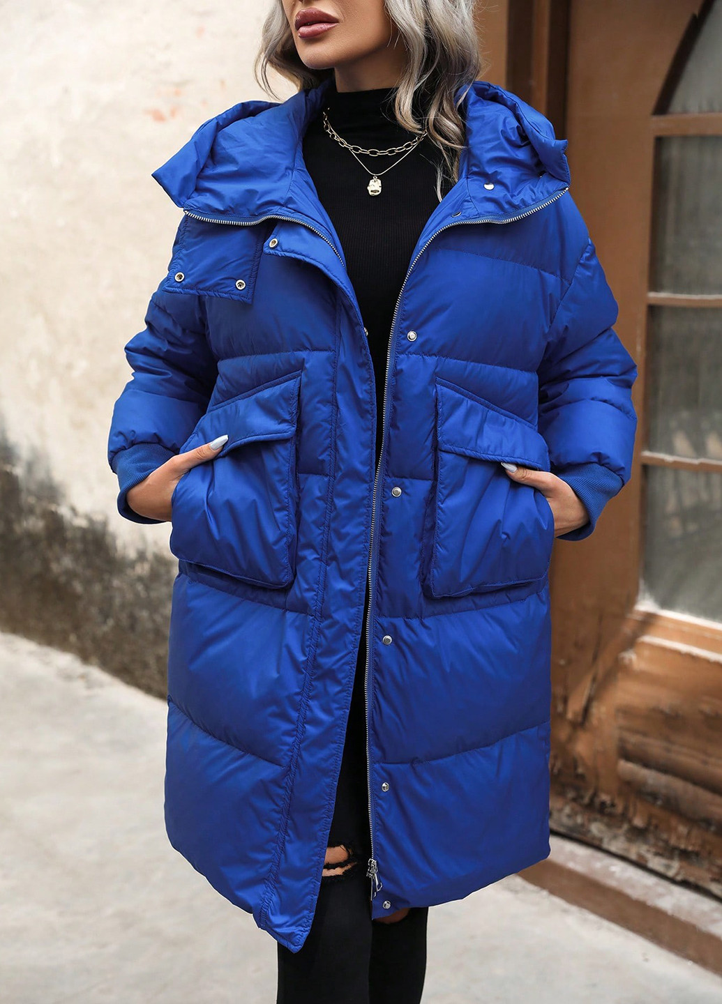 Синяя демисезонная куртка SHEIN