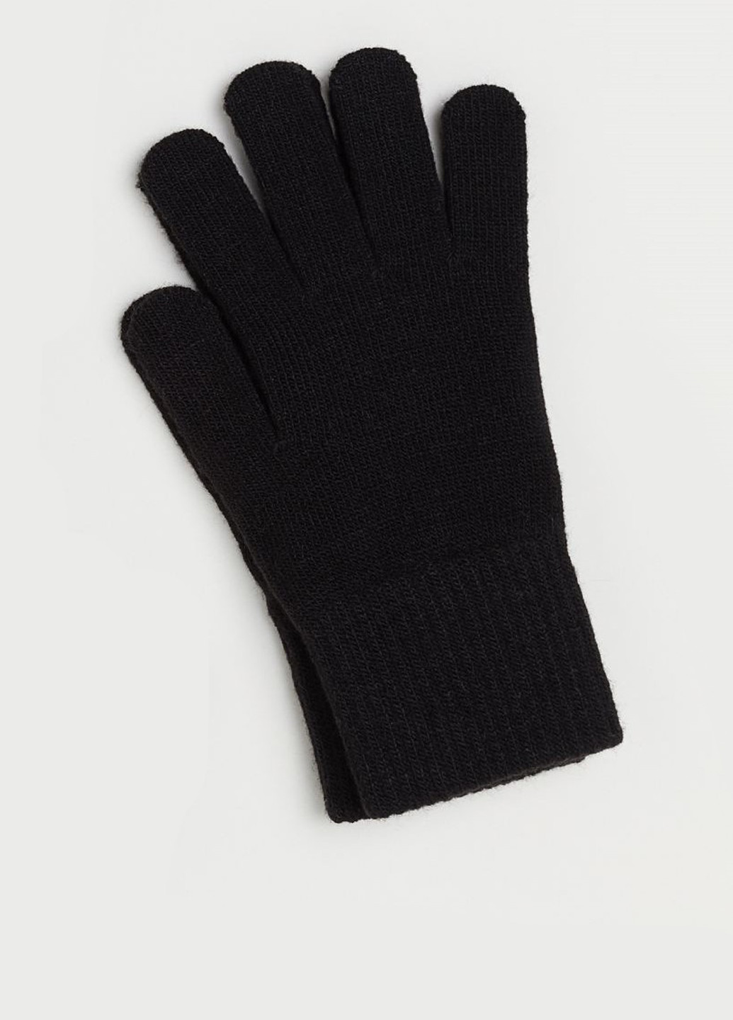 Перчатки H&M однотонные чёрные кэжуалы акрил