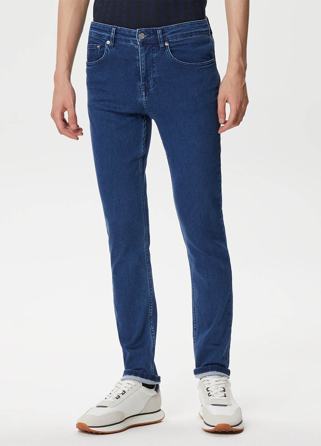 Синие демисезонные джинсы Lacoste