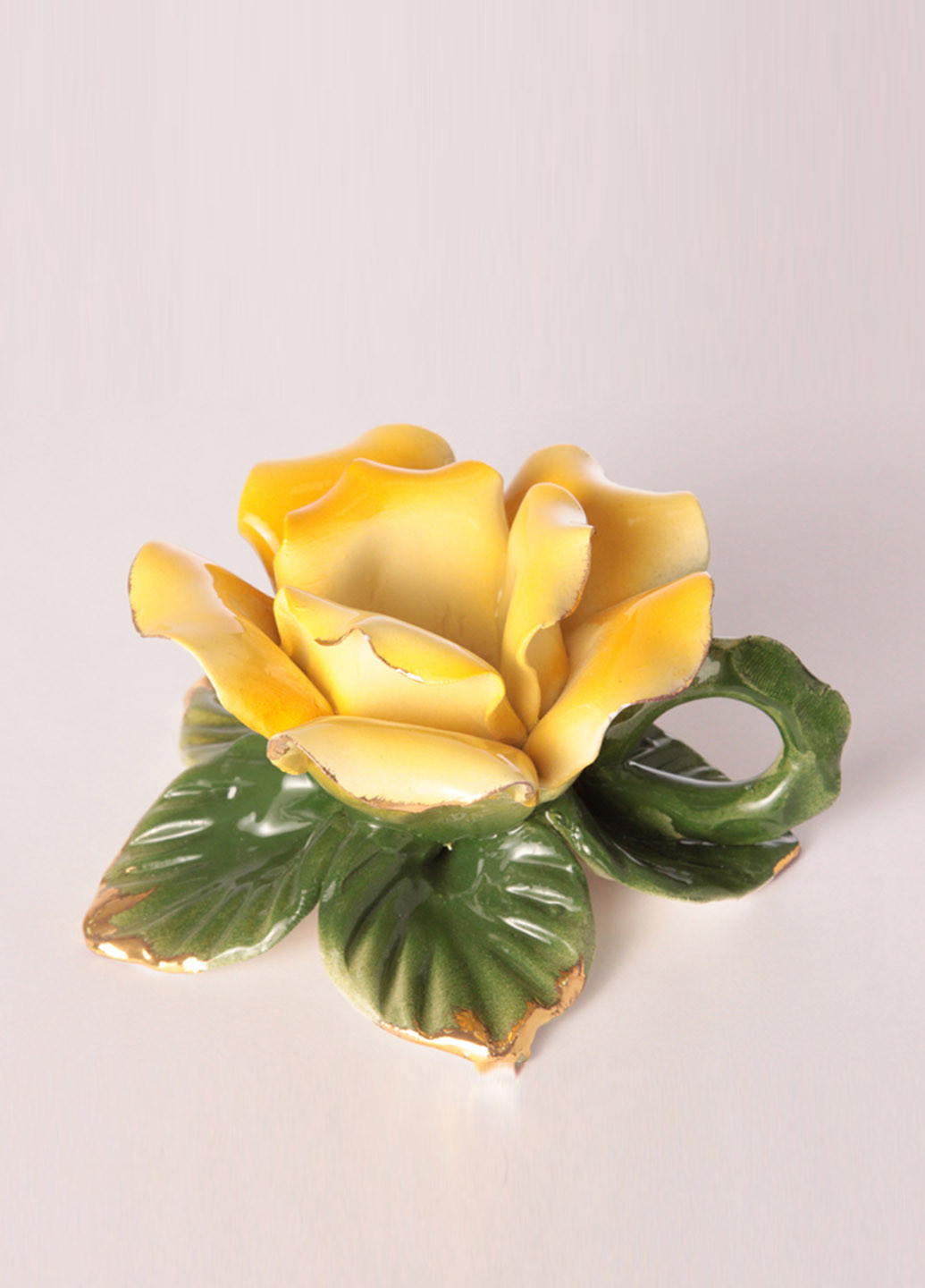Підсвічник "жовта троянда", 10 см Lefard однотонний комбінований