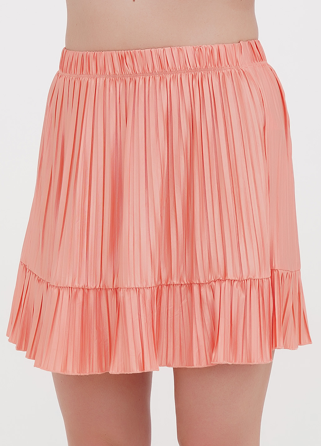 Персиковая кэжуал однотонная юбка Orsay плиссе