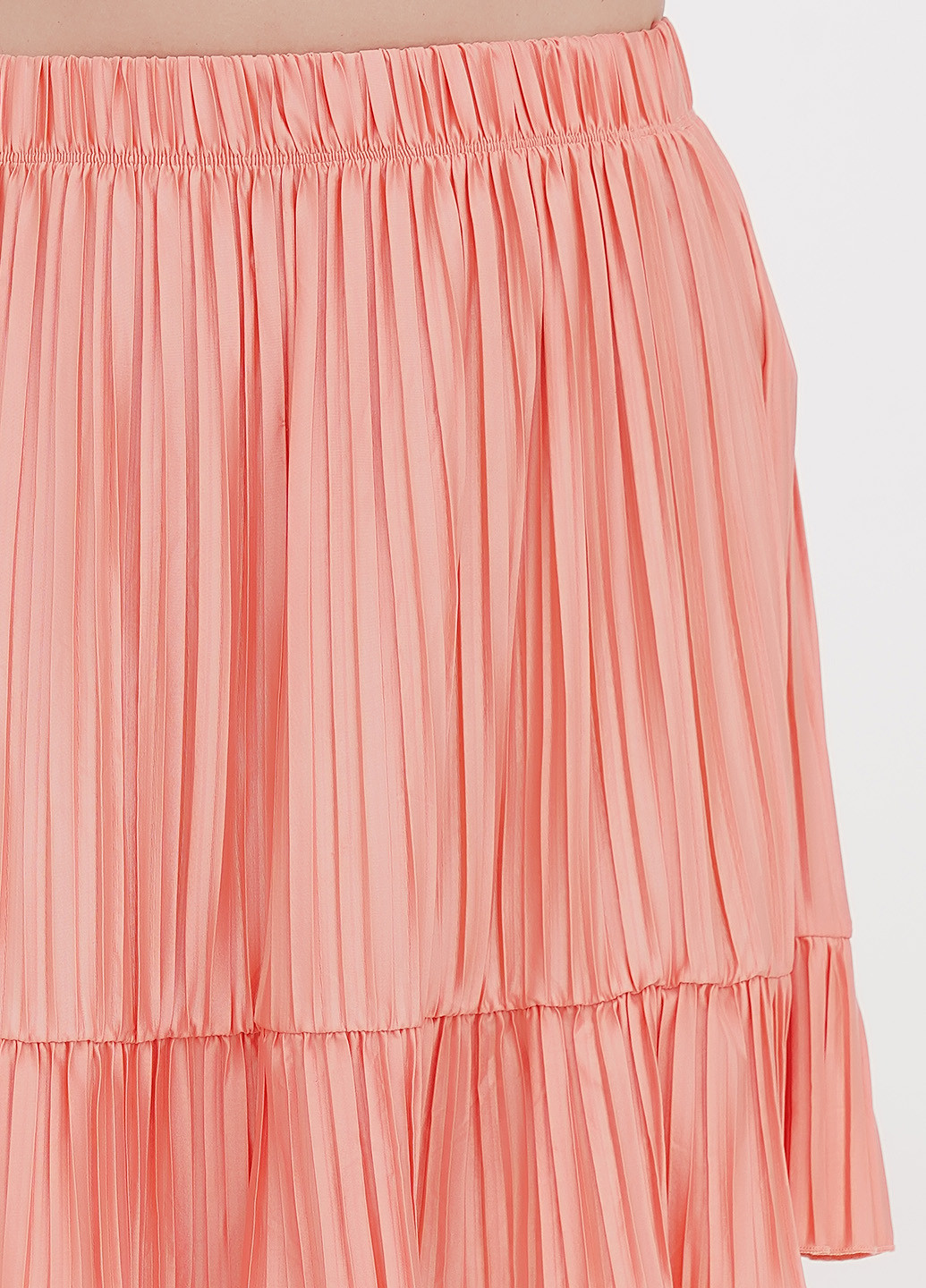 Персиковая кэжуал однотонная юбка Orsay плиссе