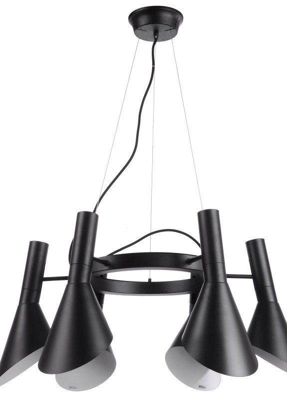 Люстра стельова лофт на 6 плафонів підвісна BL-286S/6 E27 BK/WH Brille (253885926)