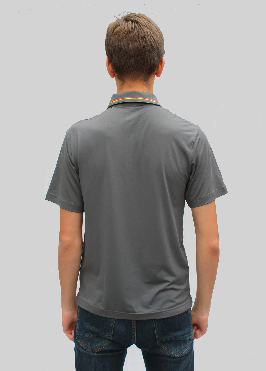 Серая футболка-поло мужское для мужчин Nike