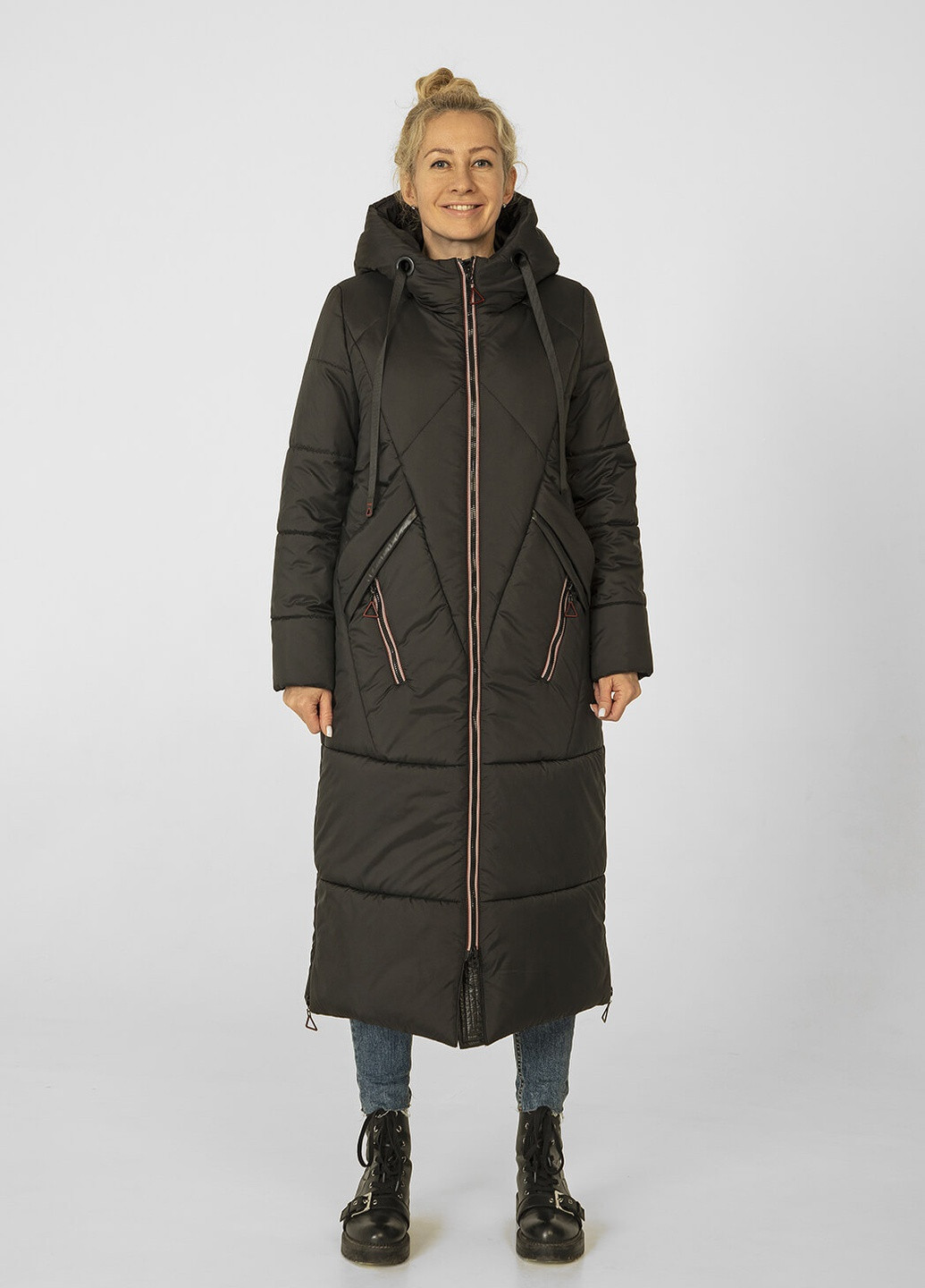 Черная зимняя куртка-пальто меган MioRichi