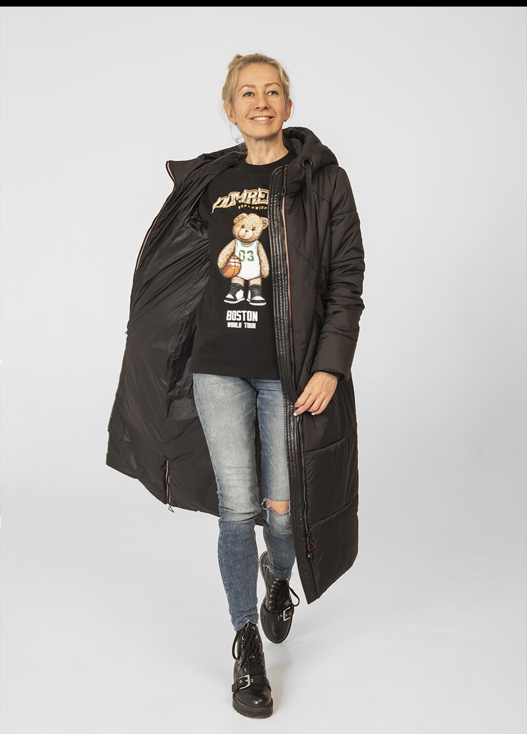 Черная зимняя куртка-пальто меган MioRichi