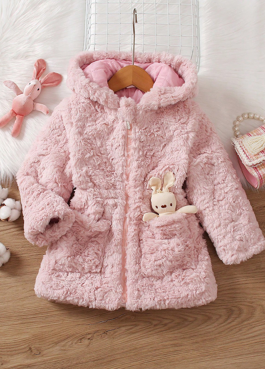 Светло-розовое демисезонное Пальто SHEIN