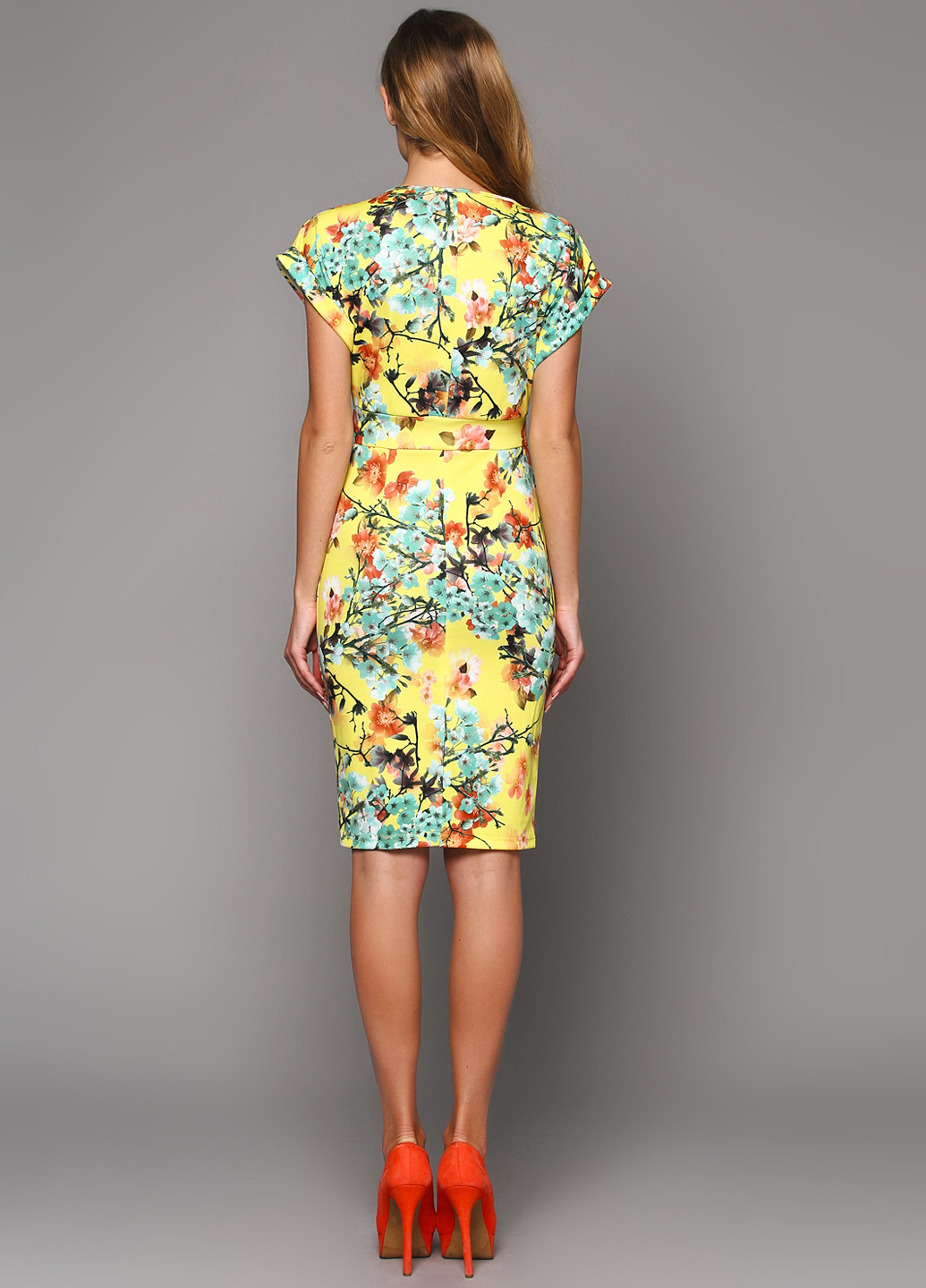Желтое кэжуал платье Anastasimo с цветочным принтом