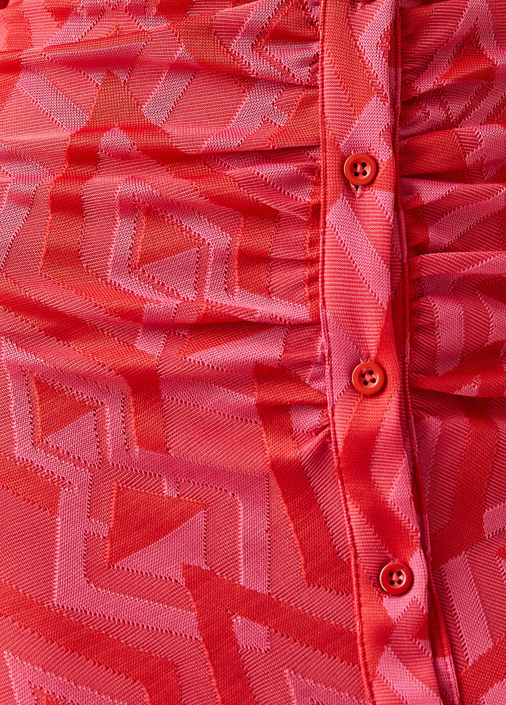 Малиновое кэжуал платье рубашка KOTON с геометрическим узором
