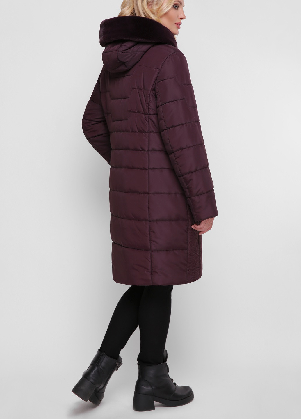 Бордова зимня подовжена куртка лілія Welltre