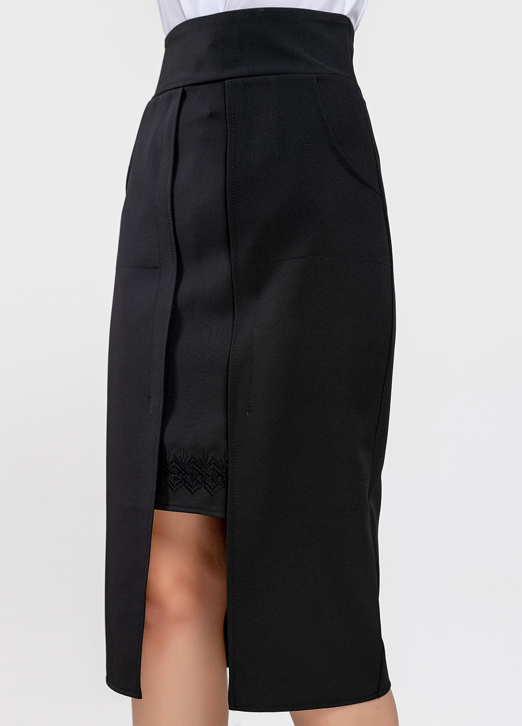 Черная кэжуал однотонная юбка ST-Seventeen мини
