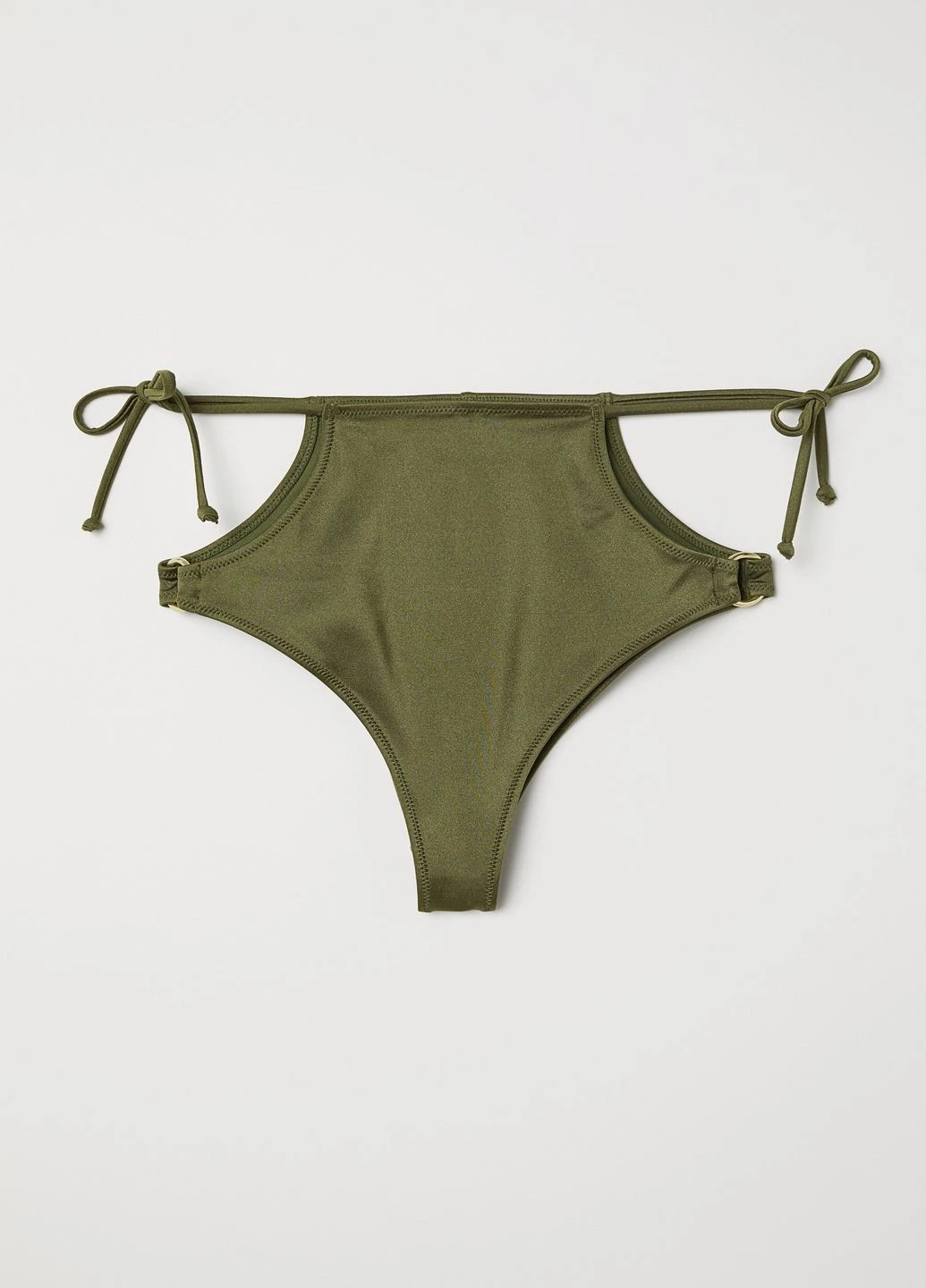 Оливковые (хаки) купальные трусики-плавки однотонные H&M