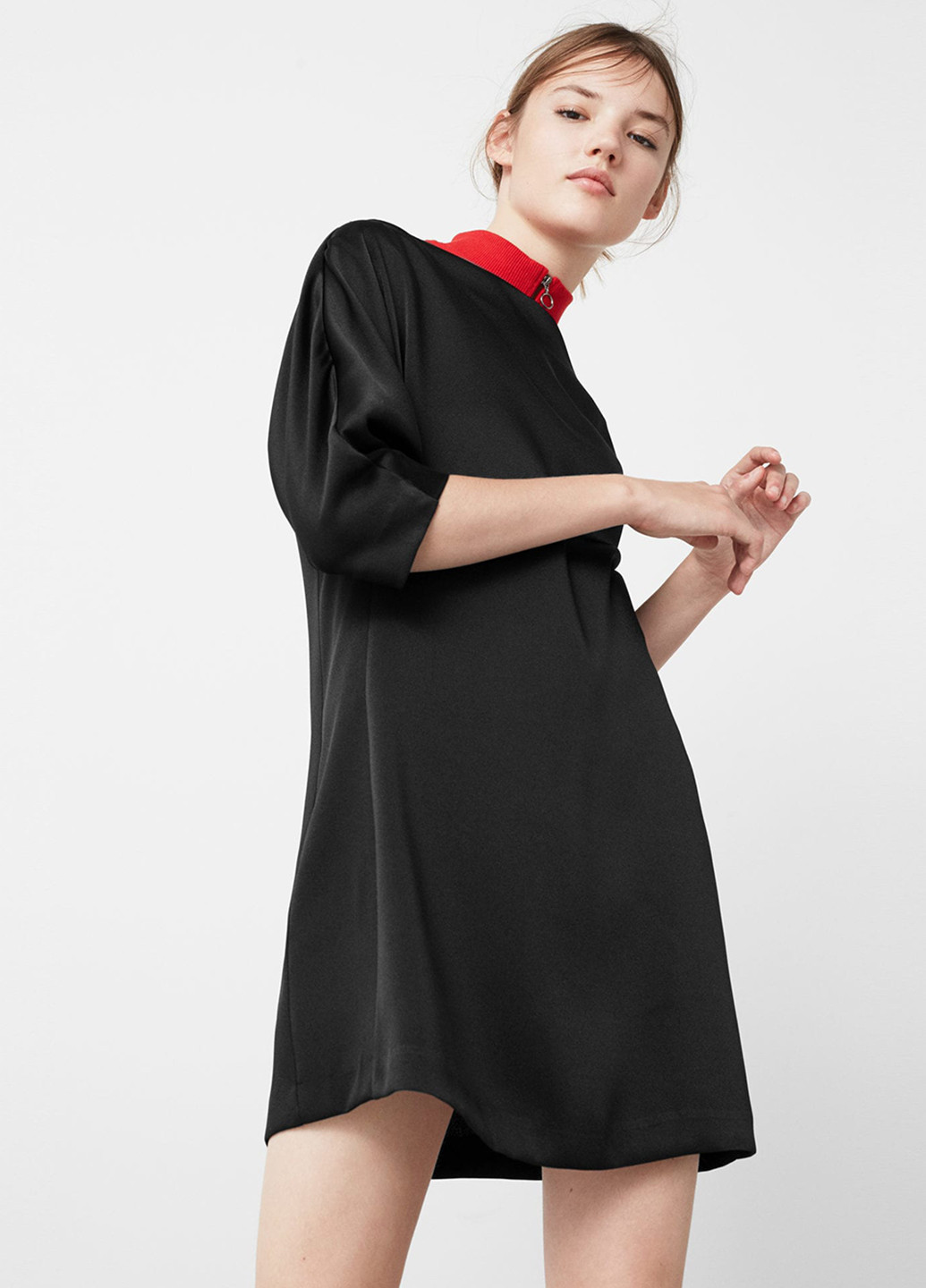 Черное кэжуал платье Mango однотонное