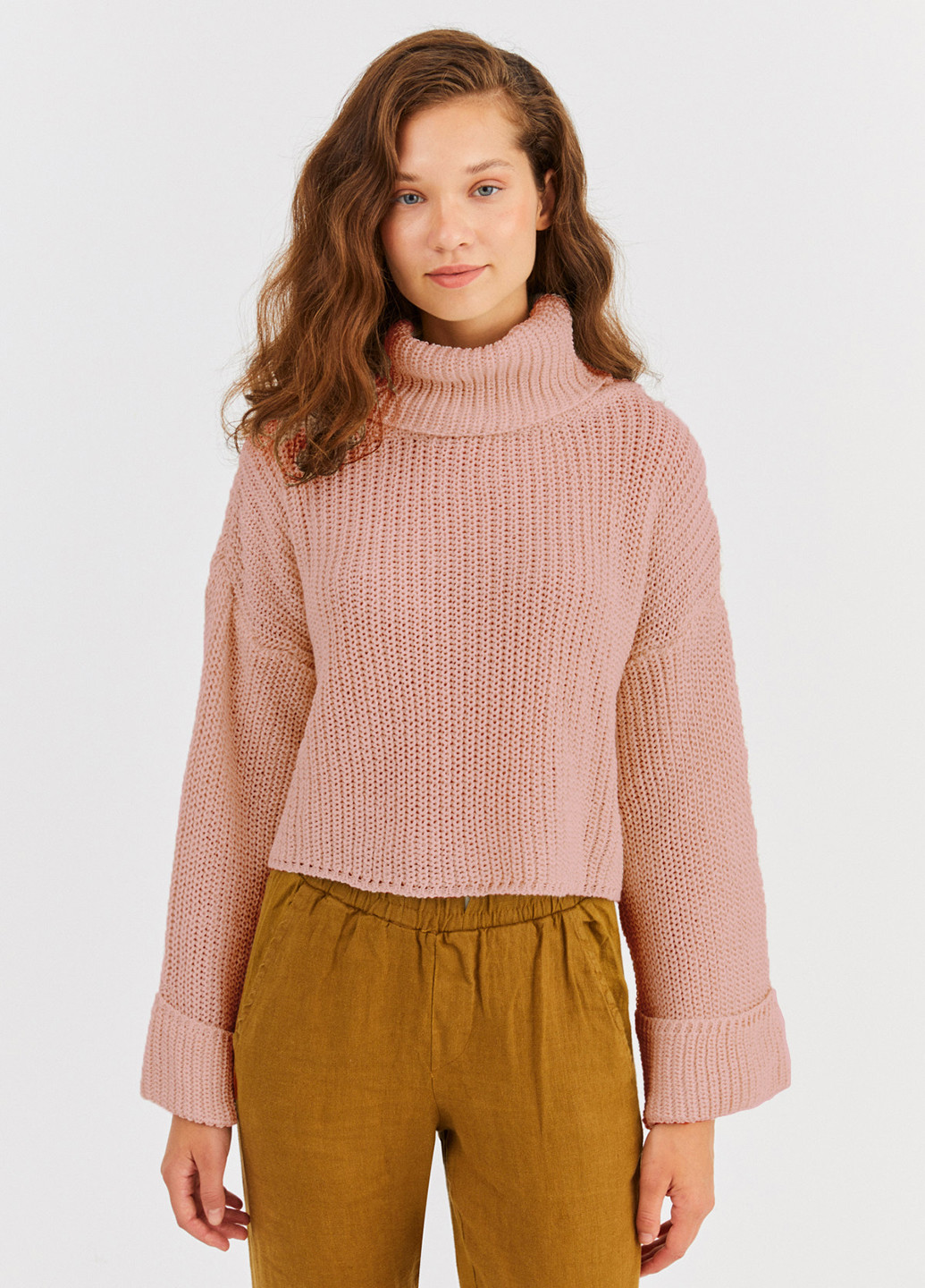 Рожево-коричневий демісезонний светр ECROU
