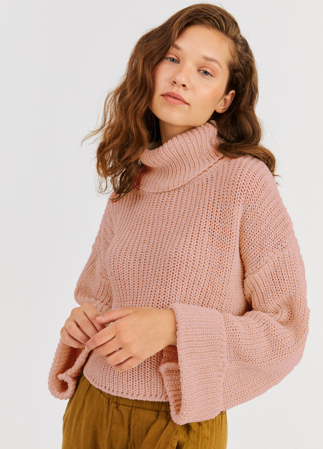 Розово-коричневый демисезонный свитер ECROU