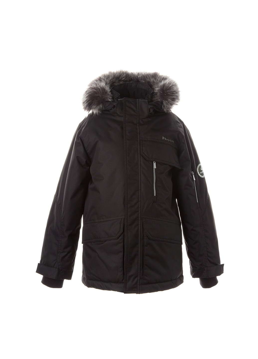 Черная зимняя куртка зимняя marten 2 Huppa