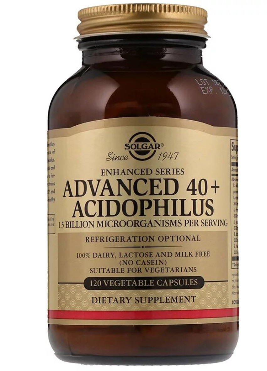 Прибуток, Advanced 40+ Acidophilus,, 120 капсул Solgar (228293313)