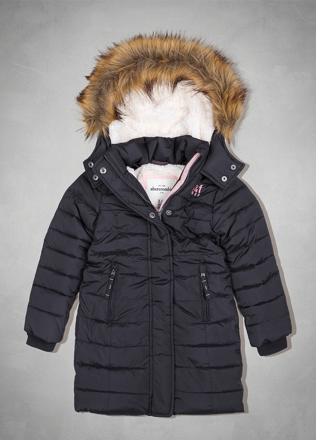 Черная зимняя куртка Abercrombie Kids
