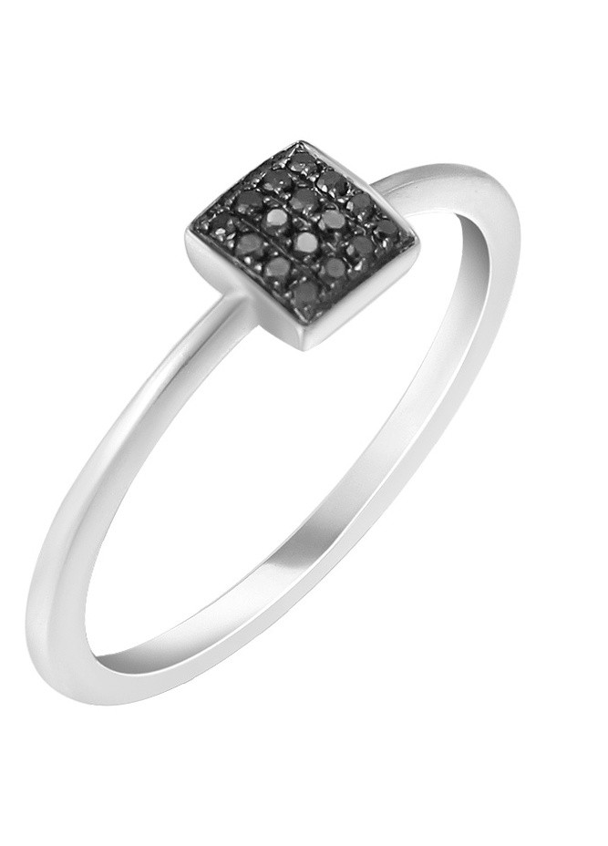 Кольцо из белого золота с черными бриллиантами Zarina (254252996)