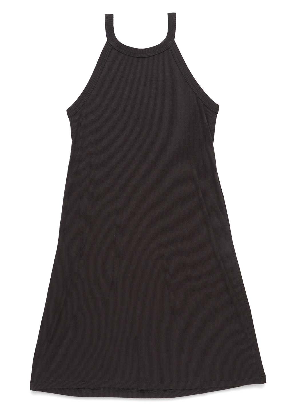 Черное кэжуал платье а-силуэт, платье-майка Madewell однотонное