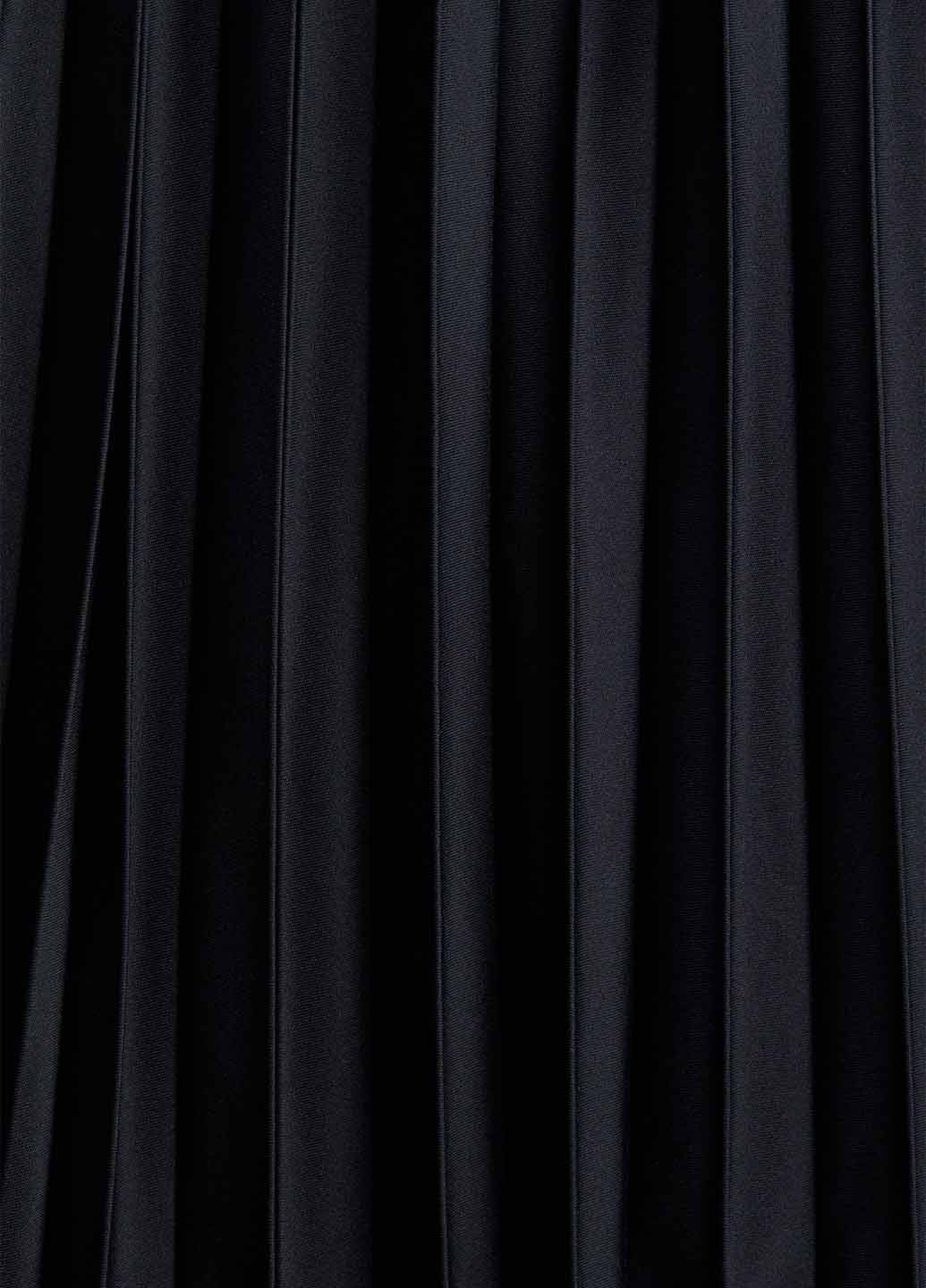 Темно-синяя кэжуал однотонная юбка H&M а-силуэта (трапеция), плиссе