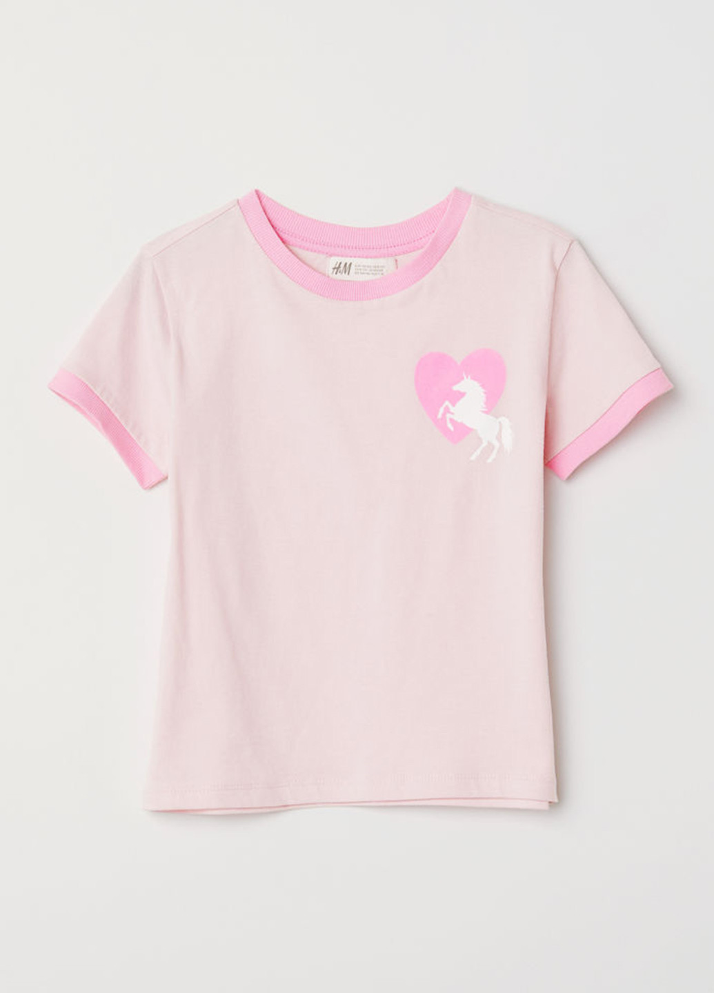 Розовая летняя футболка с коротким рукавом H&M