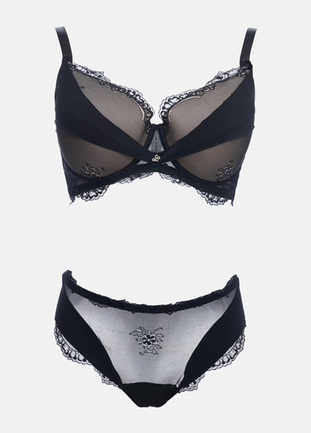 Чорний демісезонний комплект (бюстгальтер, трусики) Leilieve