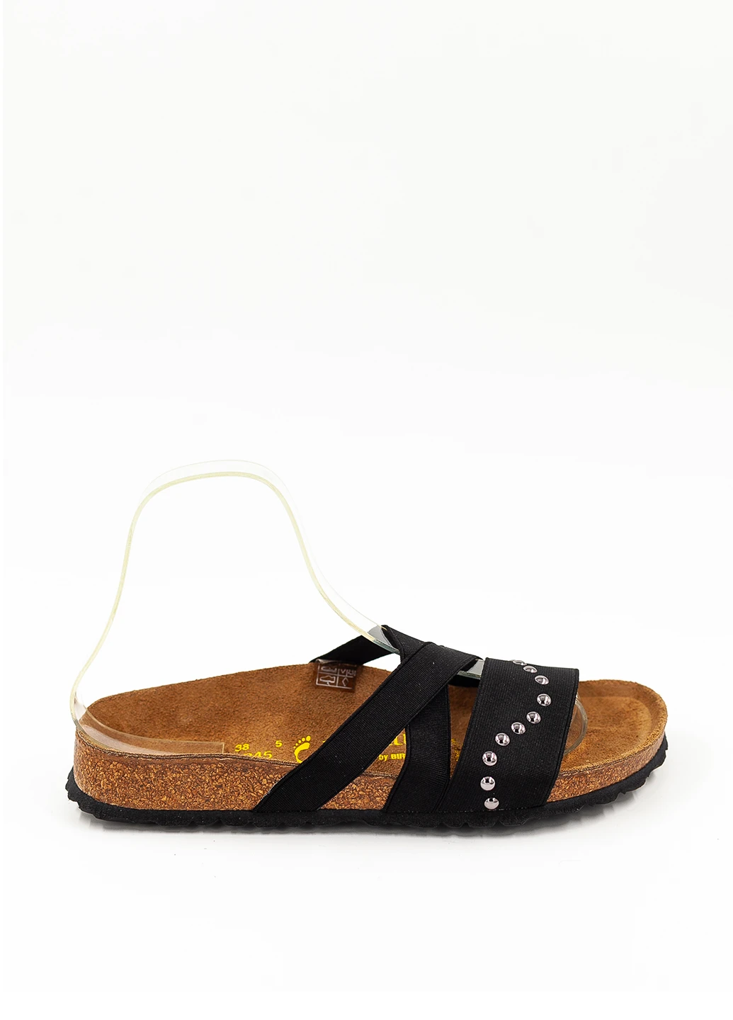 Черные шлепанцы Birkenstock с заклепками