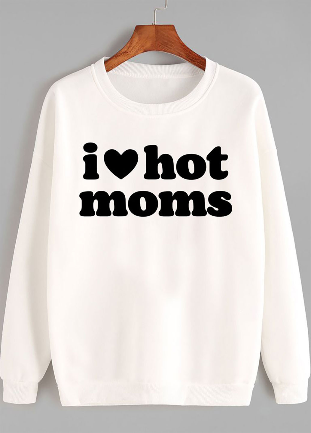 Світшот білий I love hot moms Love&Live - крой надпись белый кэжуал - (243648319)