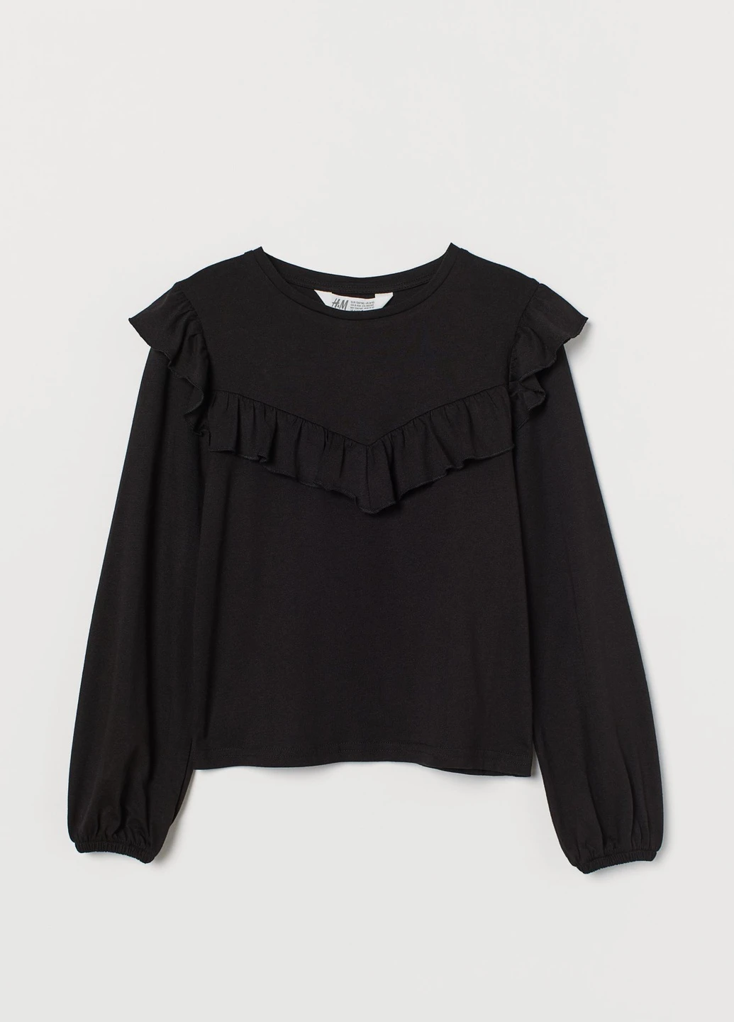 Черная однотонная блузка H&M демисезонная