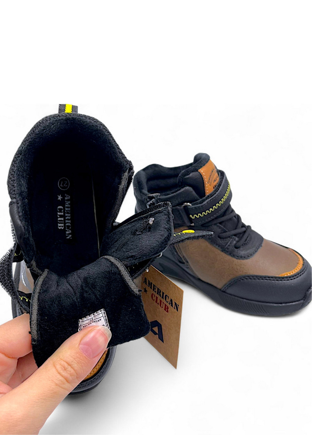 Черные кэжуал зимние ботинки American Club