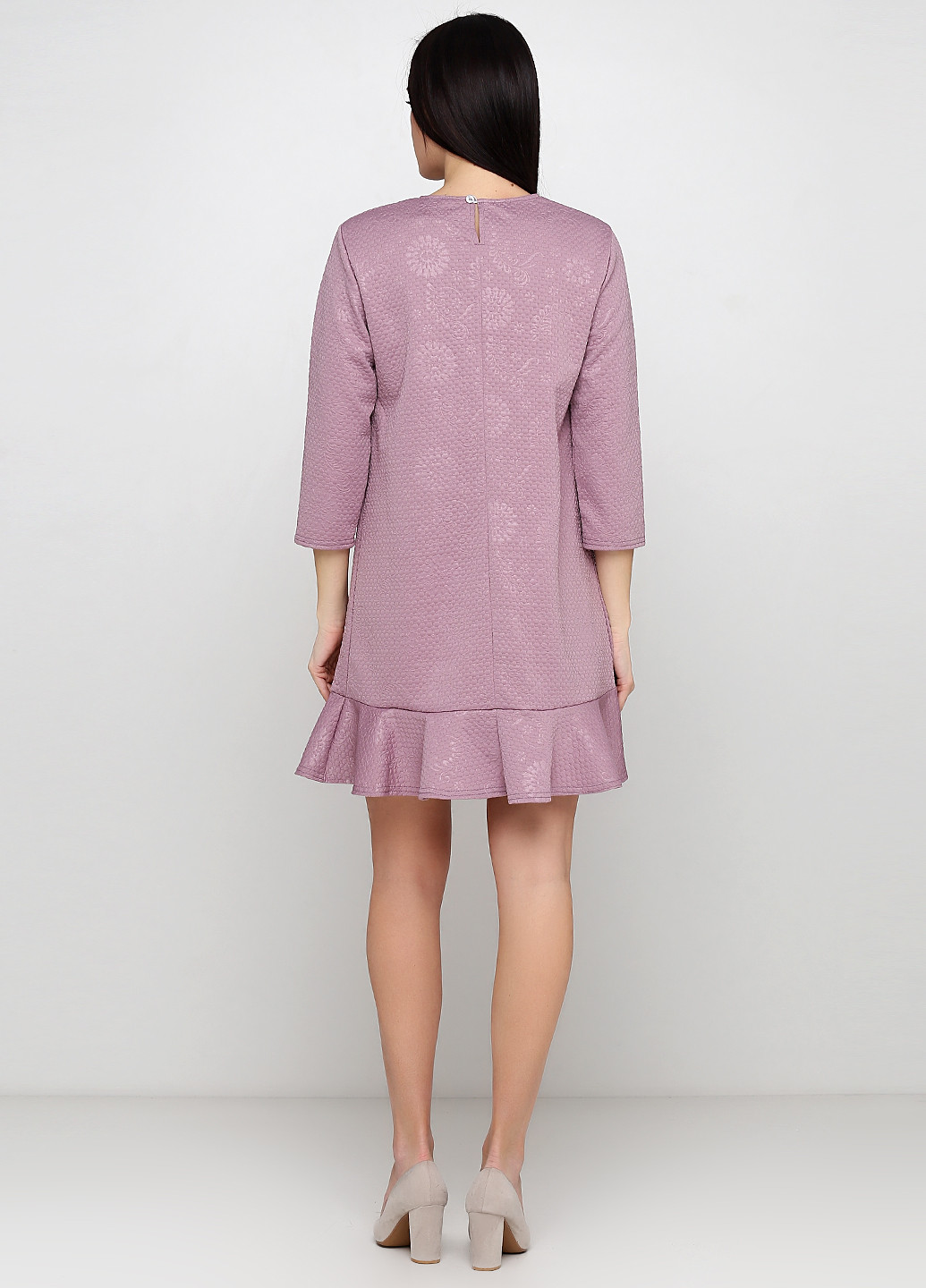 Фиолетовое кэжуал платье клеш ANVI с цветочным принтом
