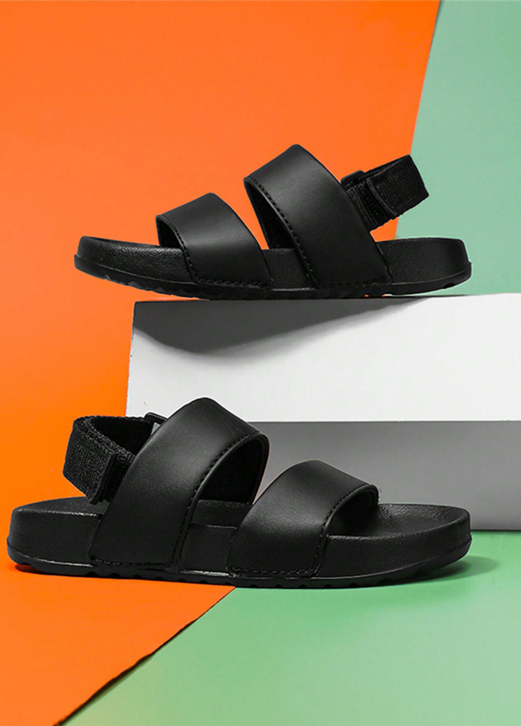 Черные кэжуал сандалии SHEIN на липучке