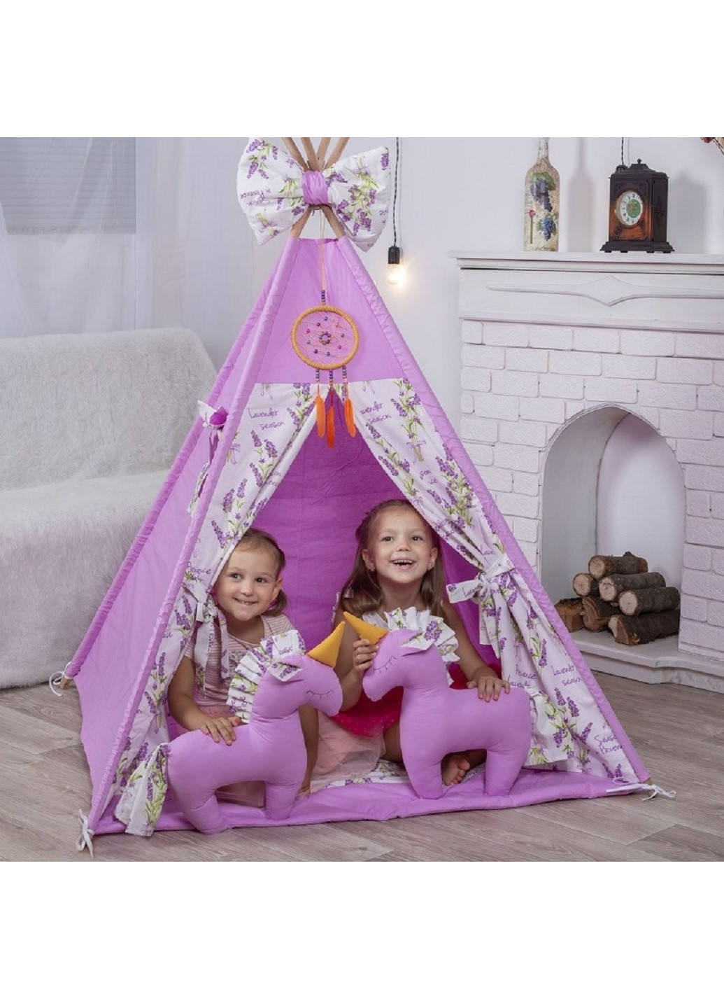 Детская игровая палатка вигвам домик для детей с ковриком и подушками 115х115 см (22542-Нов) Лиловый Francesco Marconi (252506899)