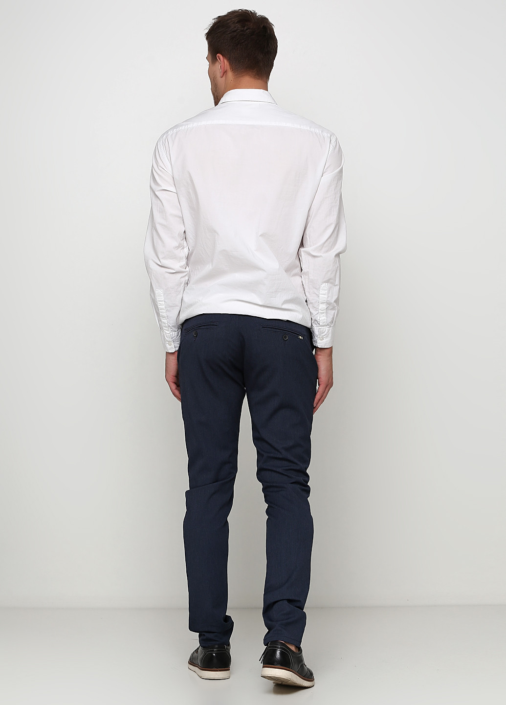 Темно-синие классические демисезонные прямые брюки Tailored Originals