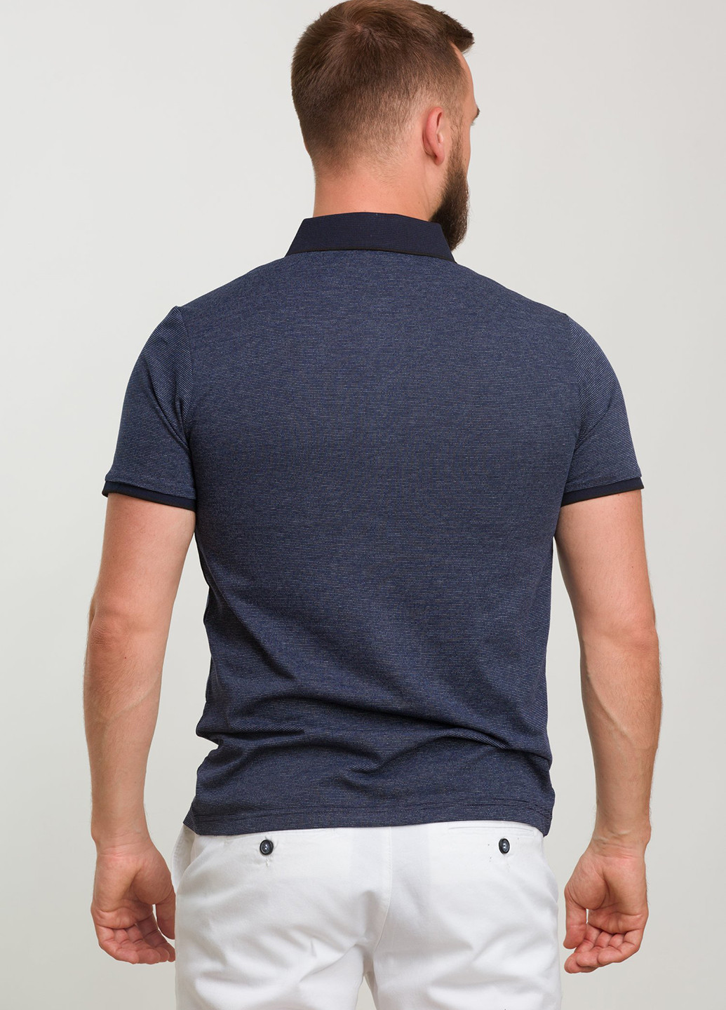 Темно-синяя футболка-футболка для мужчин Trend Collection с узором «перец с солью»