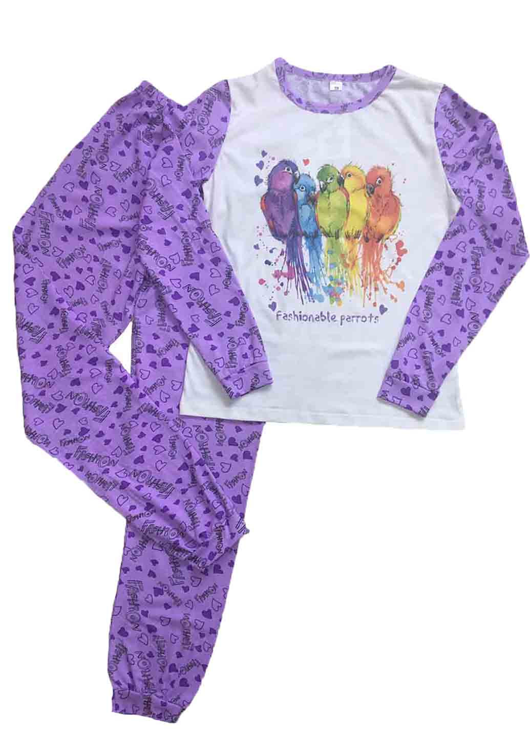 Фиолетовая всесезон пижама - папугаи Lito